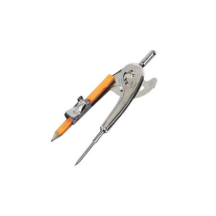 School Smart Ball Bearing Compass with Long Point, Metal Nickel Finish, Pack of 12