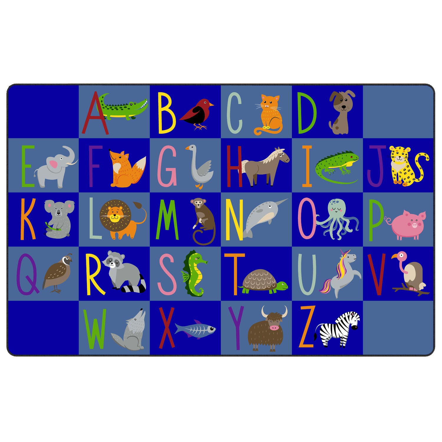 Childcraft Alphabet Animals Carpet for Classrooms, Rectangle 4002086