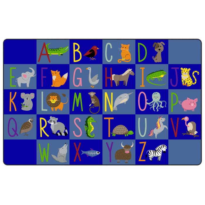 Childcraft Alphabet Animals Carpet for Classrooms, Rectangle