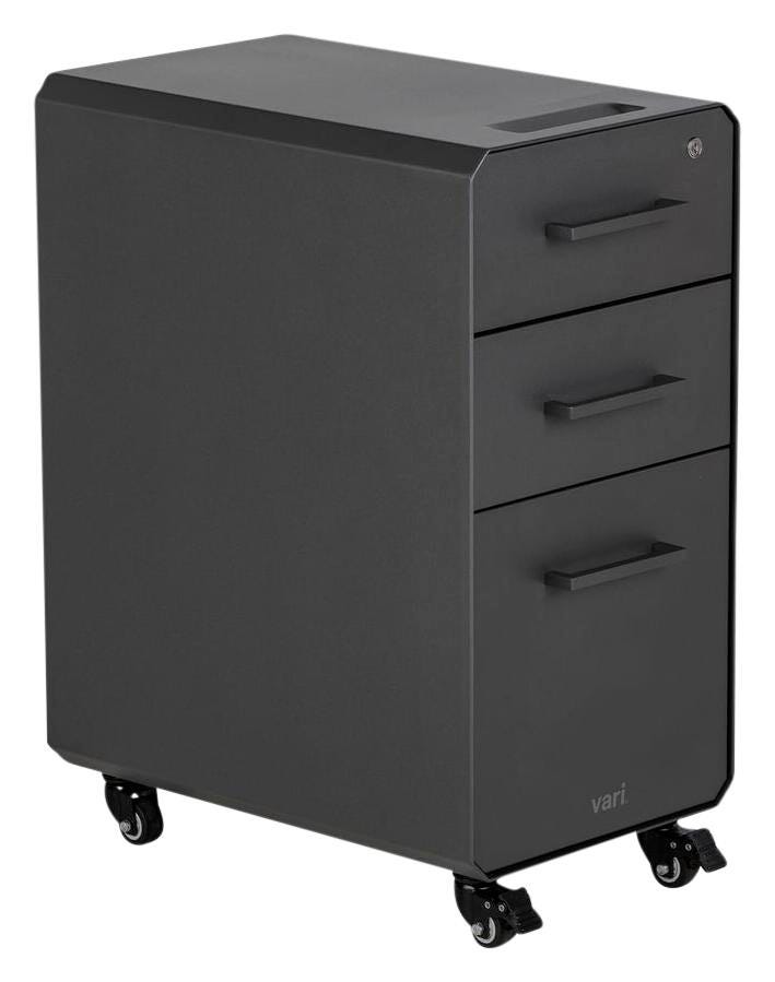 Image for VARI Slim File Cabinet, Slate from School Specialty