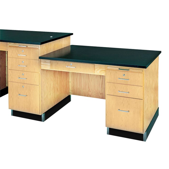 Diversified Spaces Kinetic Instructor's Side Desk, 48 x 30 x 29-3/4 Inches, Phenolic Resin, Oak Veneer