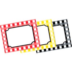 Barker Creek Name Tags, Buffalo Plaid, 3-1/2 x 2-3/4 Inches, Pack of 45, Item Number 1569892