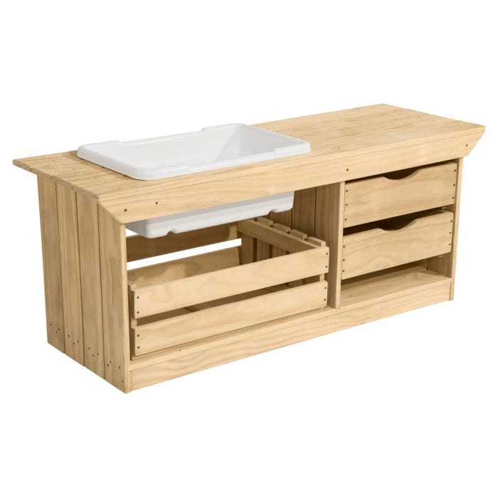 Wood Designs Outdoor Mud Kitchen, 60 x 19-1/4 x 24 Inches