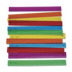 SI Manufacturing Clearview Flexible Rulers, Assorted Colors, 12 Inch, Pack of 12
