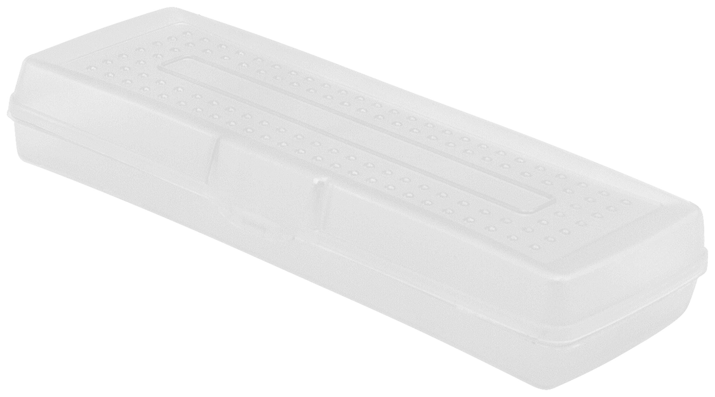 School Smart Mini Lightweight Plastic Pencil Boxes, Clear, Set of 12 1574188