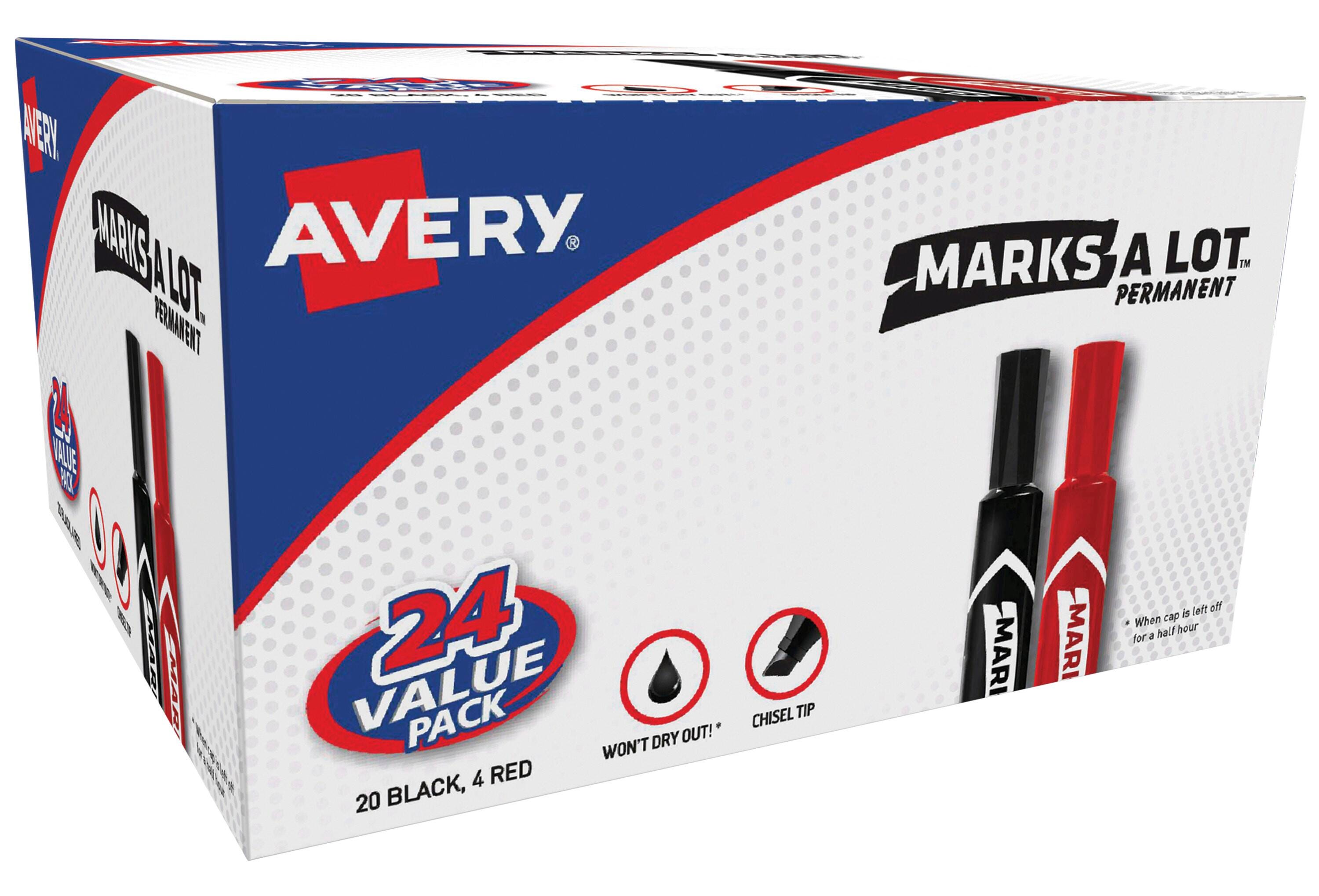 Avery Marks-A-Lot Marker Chisel Tip, Black, Pack of 24 1493782
