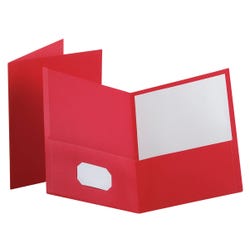 Oxford 2-Pocket Folder, 100 Sheet Capacity, Red, Pack of 25
