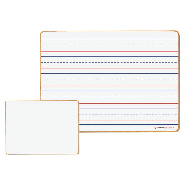 Dowling Magnets Double Sided Line- Ruled/Blank Magnetic Dry Erase Board