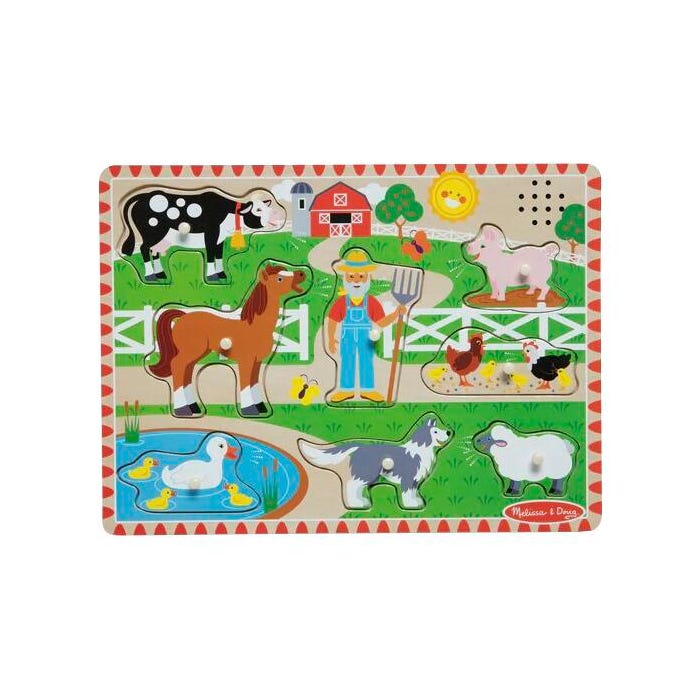 Melissa & Doug Old MacDonald's Farm Sound Puzzle, 8 Pieces