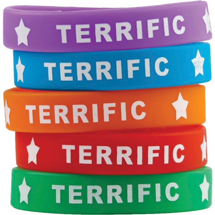 Teacher Created Resources Terrific Award Wristband Silicone, Pack of 10