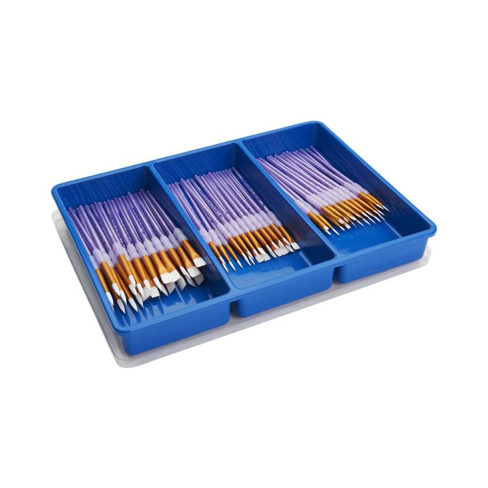 Royal Brush Crafters Choice Brushes, Set of 72, White Taklon Assortment