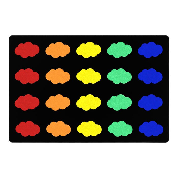 Childcraft ABC Furnishings Rainbow-Colored Clouds Carpet, Rectangle