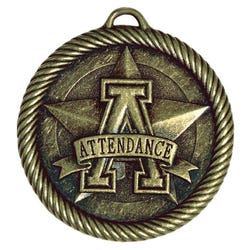 PDU & CAT Multi-Level Dovetail/Attendance Value Medal, 2 Inches, Solid Die Cast, Gold