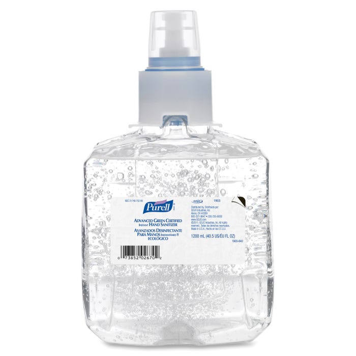 Purell LTX-12 Advanced Hand Sanitizer Gel Refill, 1200 mL, Fragrance Free, Pack of 2