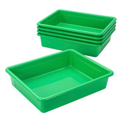 School Smart Storage Tray, Letter Size, 10-3/4 x 13-1/4 x 3 Inches, Green, Pack of 5 2012813