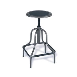 Safco Adjustable Height Workspace Stool with High Base, 22 - 29 in Seat, Steel, Leather Seat, Black