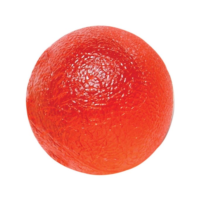 CanDo Gel Squeeze Ball, Standard Circular, Red, Light Resistance