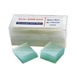 Frey Scientific Cover Slip, 18 x 18 mm, 0.13-0.17 mm, Pack of 100, Item Number 594768