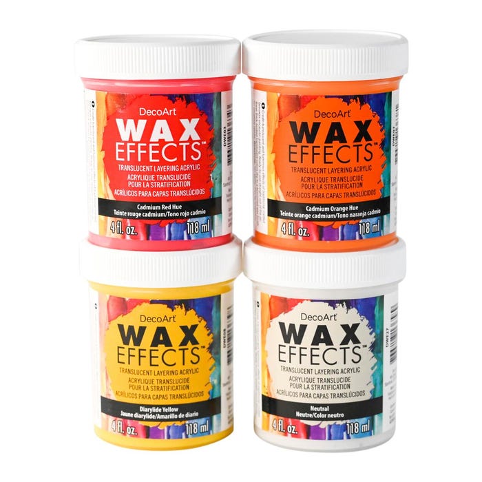 DecoArt Wax Effects, Assorted Warm Colors, Set of 4
