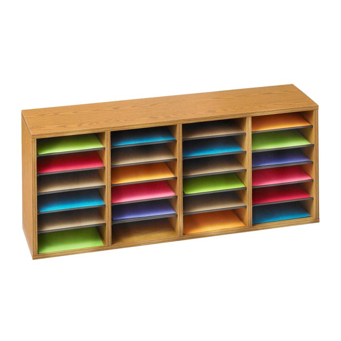 Safco 24 Compartment Literature Organizer, 39-1/4 x 11-3/4 x 16-1/4 Inches
