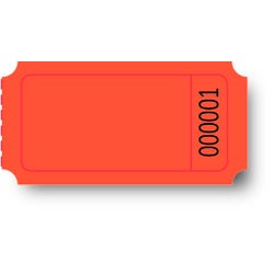 School Specialty Single Roll Blank Tickets, 1 x 2 Inches, Red, Pack of 2000, Item Number 1514759