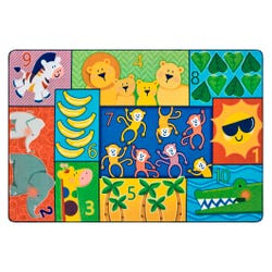 Carpets for Kids Jungle Jam Counting Rug, 6 x 9 Feet, Rectangle, Multicolored, Item Number 2051457