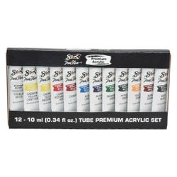Sax Premium Acrylic Paint, 0.34 Ounce Tubes, Assorted Colors, Set of 12 2021162