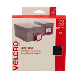 VELCRO Brand Hook and Loop Fastener Coins, 3/4 Inch, Black, Pack of 200 1465244