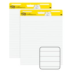 Post-it Super Sticky Easel Pads, 25 x 30 Inches, Ruled, White, 30 Sheets, Pack of 2 2041004