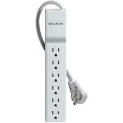 Belkin 6 Outlet Home/Office Surge Protector with Rotating Plug, White 2136070