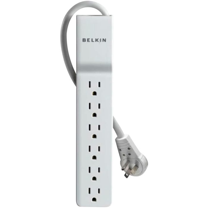 Belkin 6 Outlet Home/Office Surge Protector with Rotating Plug, White