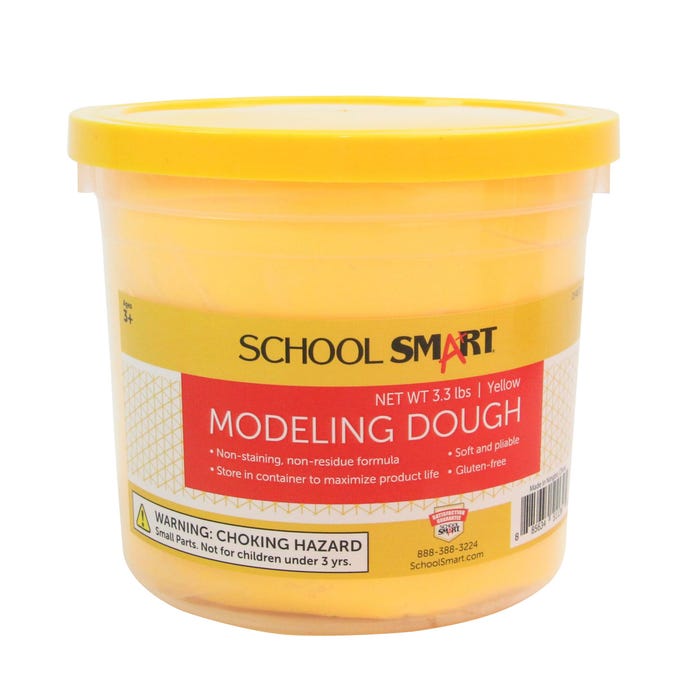 School Smart Gluten-Free Modeling Dough, 3-1/3 Pound Tub, Yellow