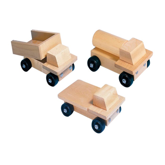 Marvel Education Wooden Construction Play Trucks, Set of 3