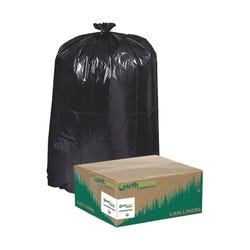 Webster Industries Heavy-Duty Recycled Can Liners, 40 to 45 Gallon, Black, Pack of 100