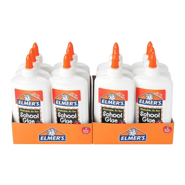 Elmer's Liquid School Glue, 7-5/8 Ounces, White, Pack of 12
