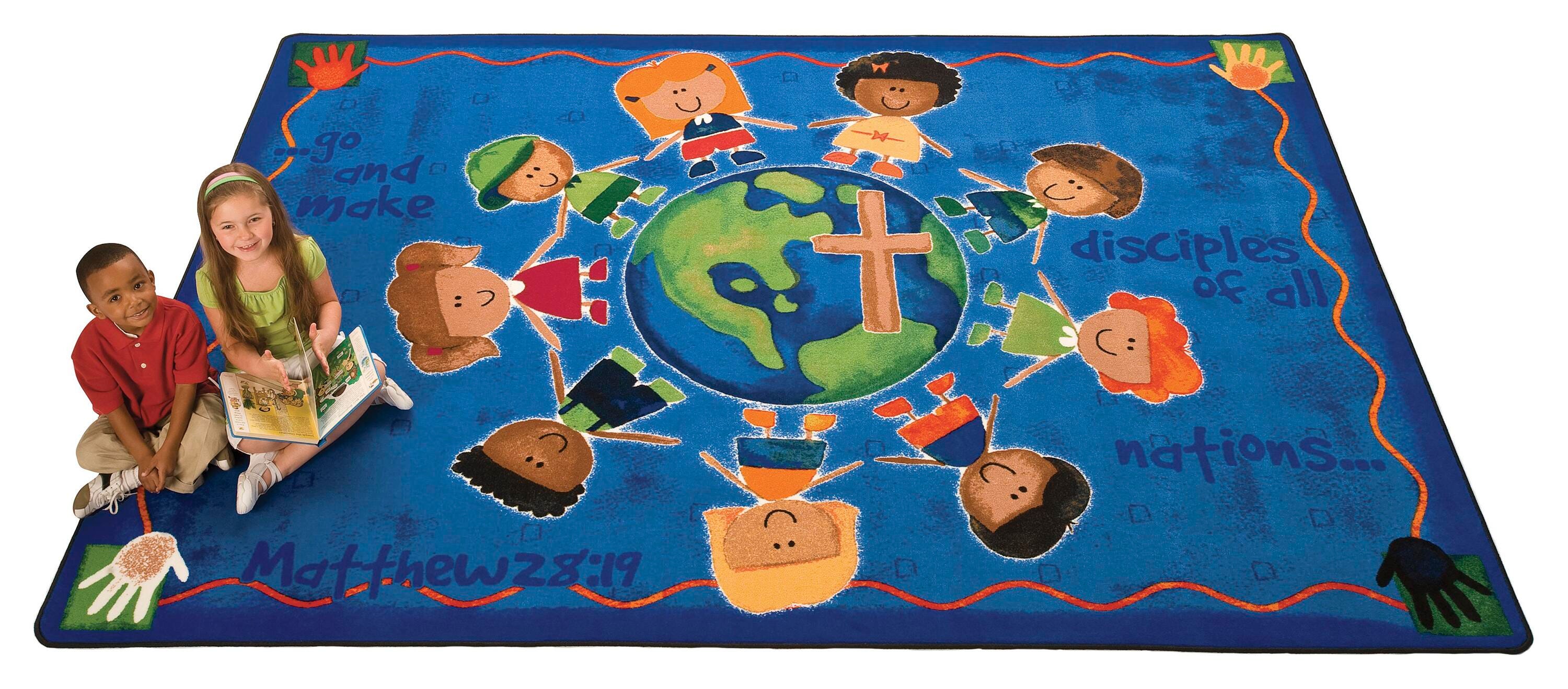 Carpets for Kids KID$Value PLUS Great Commission Carpet, 8 x 12 Feet, Rectangle, Multicolored 1320505