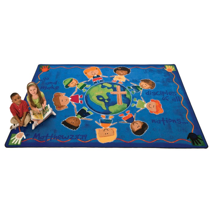 Carpets for Kids KID$Value PLUS Great Commission Carpet, 8 x 12 Feet, Rectangle, Multicolored