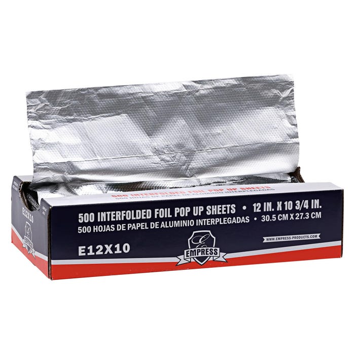 Empress Aluminum Foil Pop-Up Sheets, 12 x 10-3/4 Inches, 500 Per Box, Set of 6 Boxes