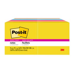 Post-it Super Sticky Notes, 3 x 3 Inches, Summer Joy, 12 Pads per Pack, 90 Sheets per Pad