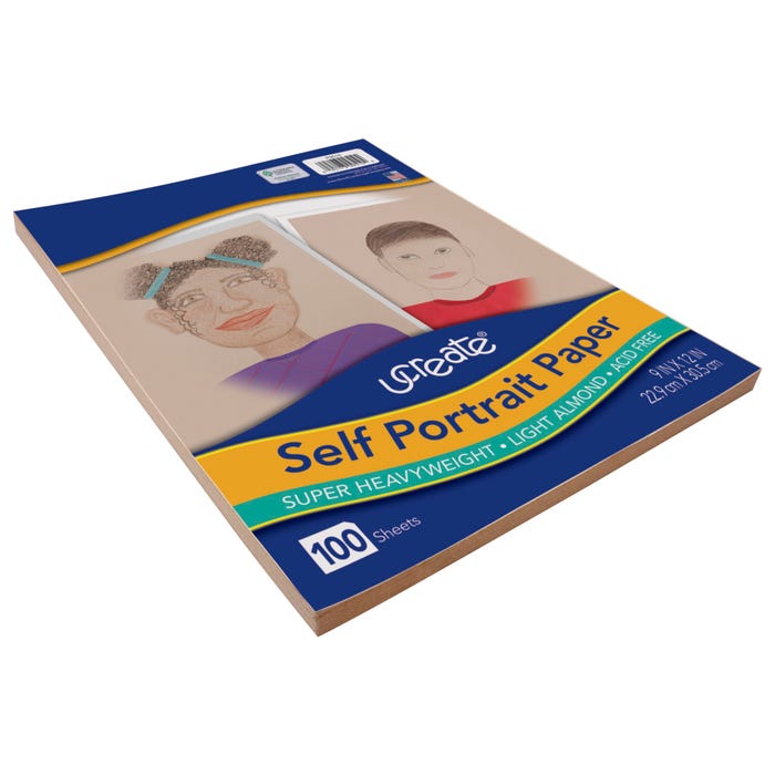 Ucreate Self-Portrait Drawing Paper, 9 x 12 Inches, 72 lb, Light Almond, 100 Sheets