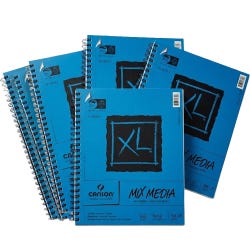 Canson XL Mixed Media Paper Pad, 98 lb, 9 x 12 Inches, 60 Sheets, Pack of 6