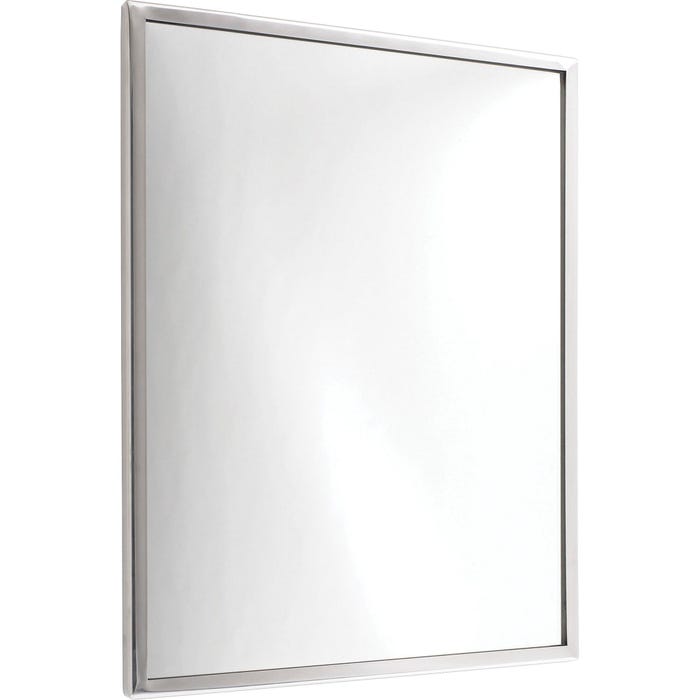 See-All Flat Mirror with Stainless Steel Frame, 18 in H X 24 in W, Glass