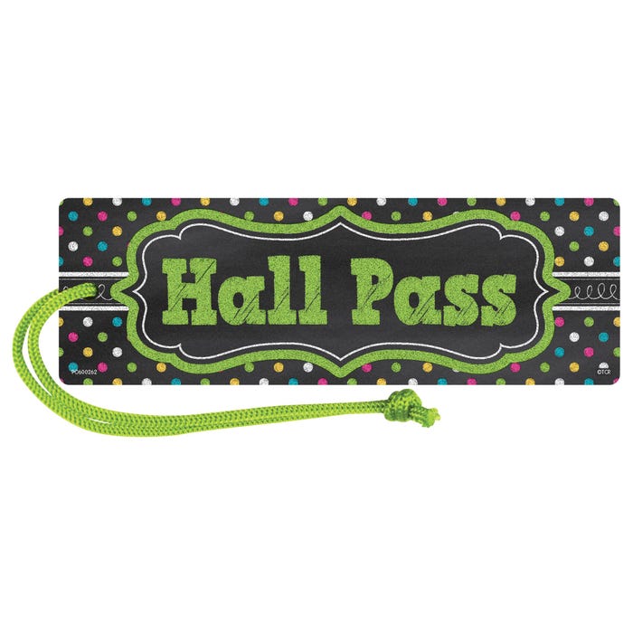 Teacher Created Resources Hall Passes, Magnetic, Chalkboard Brights, Set of 3