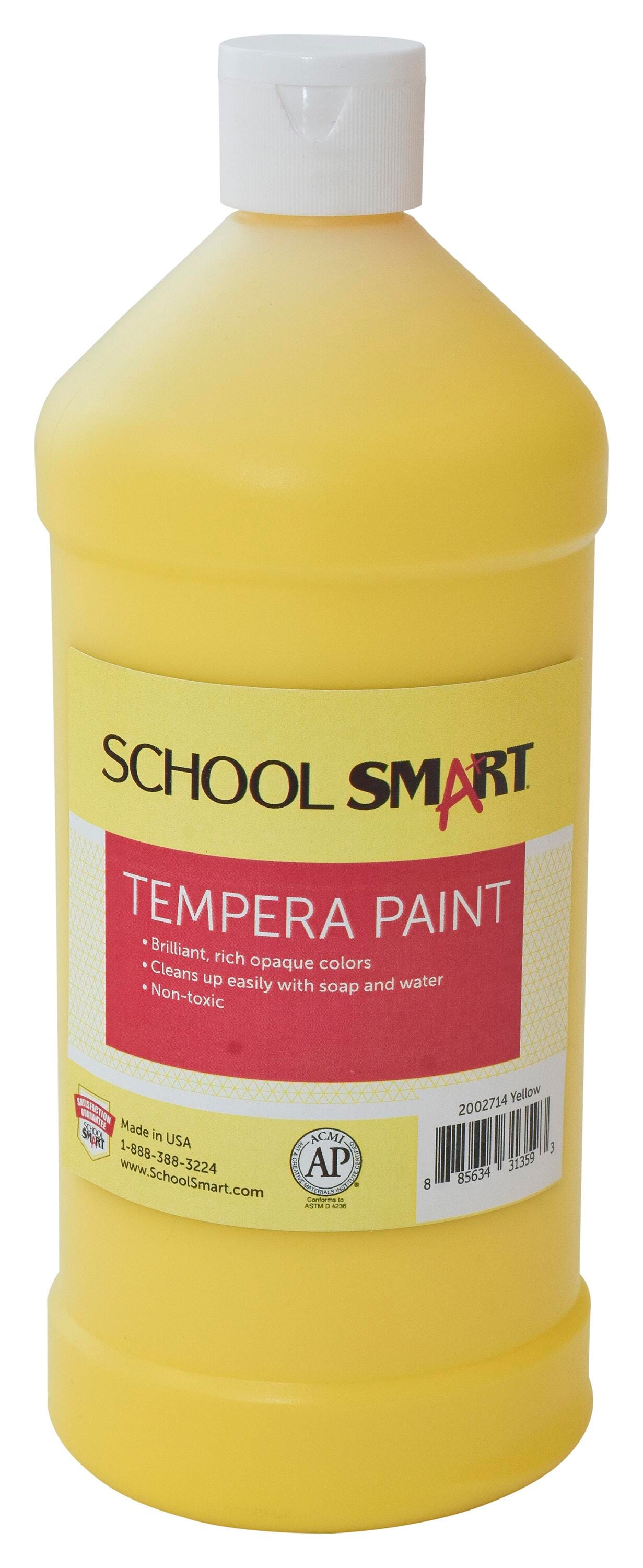 School Smart Tempera Paint, Yellow, 1 Quart Bottle Item Number 2002714