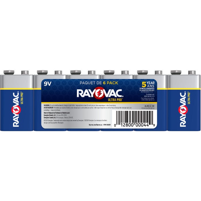 Rayovac Ultra Pro Alkaline 9V Batteries, Pack of 6