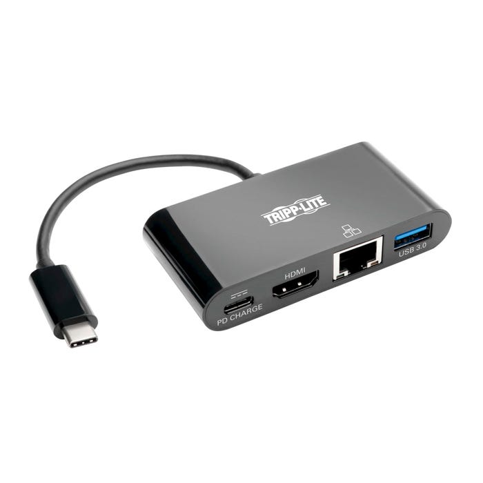 Tripp Lite USB C to HDMI Multiport Adapter Converter Docking Station with USB-A Hub, Black