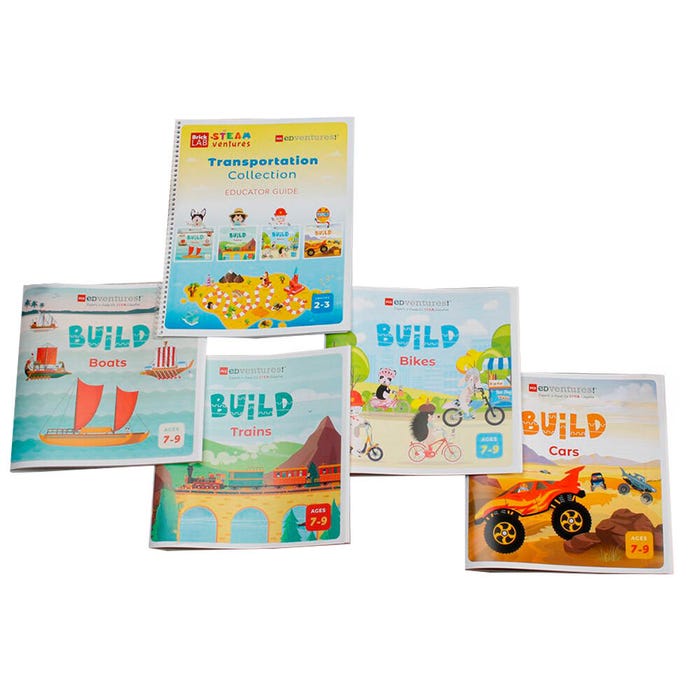 PCS Edventures BrickLAB STEAMventures 10-Student Transportation Book Bundle, Grades K to 1