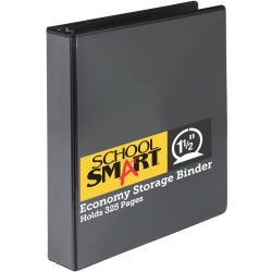 Image for School Smart Round Ring Binder, Polypropylene, 1-1/2 Inches, Black from School Specialty