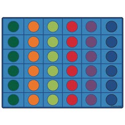 Carpets for Kids Seating Circles Circletime Rug, 10 Feet x 13 Feet 6 Inches, Rectangle, Multicolored, Item Number 1495443