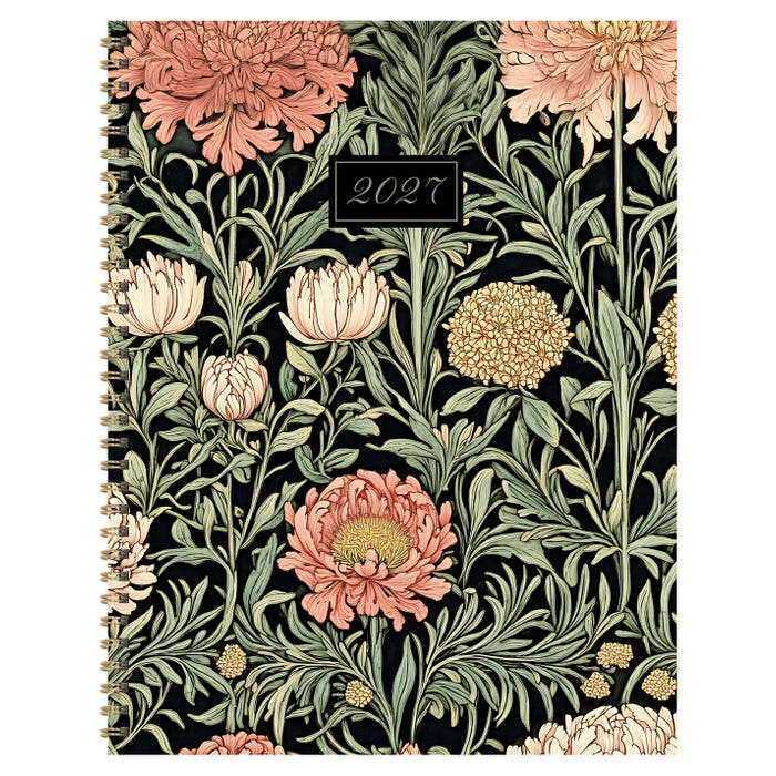 TF Publishing 2027 Large Weekly/Monthly Planner, 9 x 11 Inches, Formal Flowers